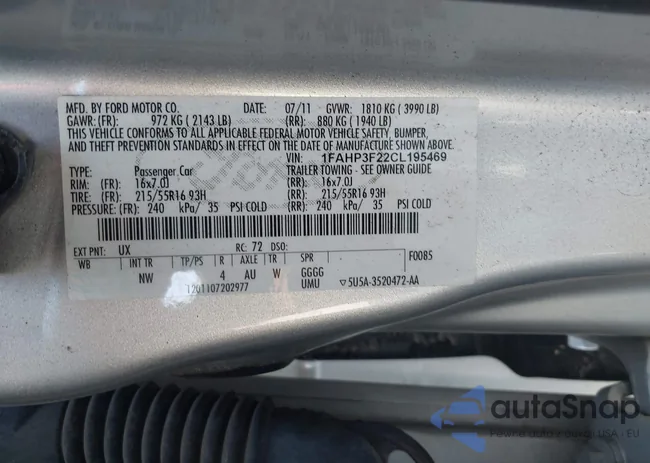 1FAHP3F22CL195469: 43405816