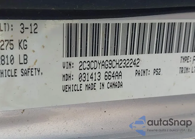 2C3CDYAG9CH232242: 43405862