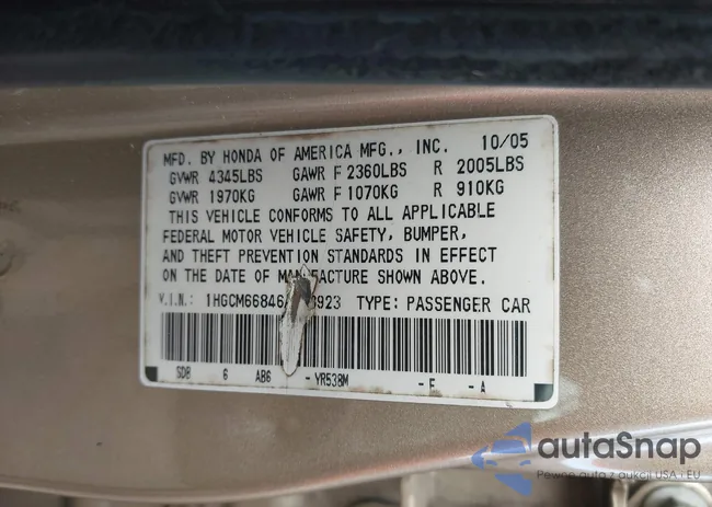 1HGCM66846A013923: 43405920