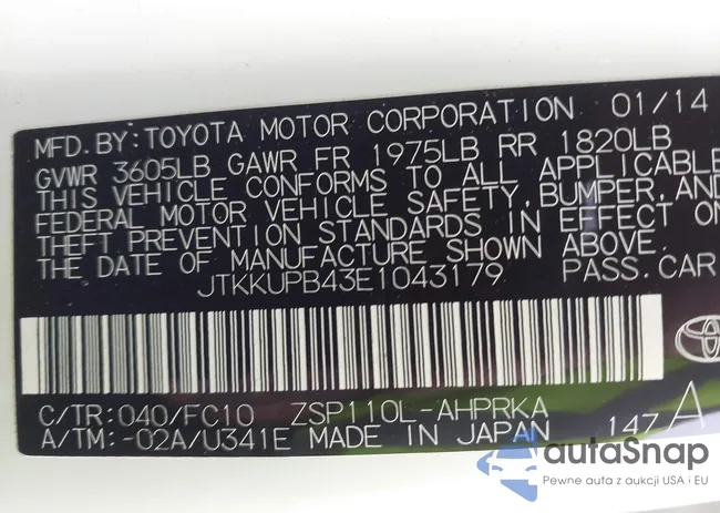 JTKKUPB43E1043179: 43405953