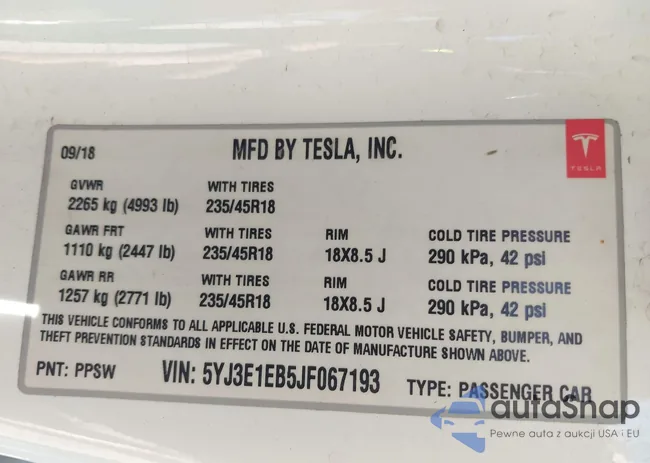 5YJ3E1EB5JF067193: 43405958