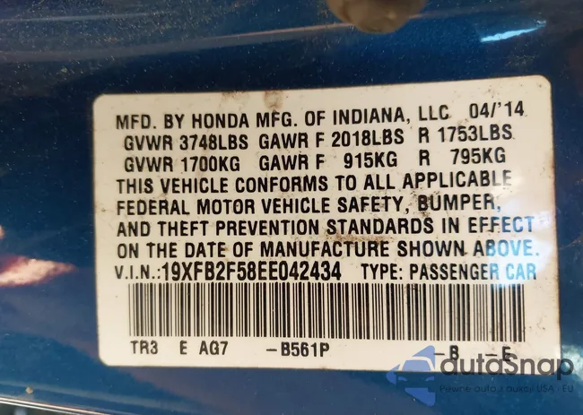 19XFB2F58EE042434: 43406010