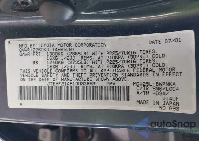 JTEHF21A810033863: 43406011