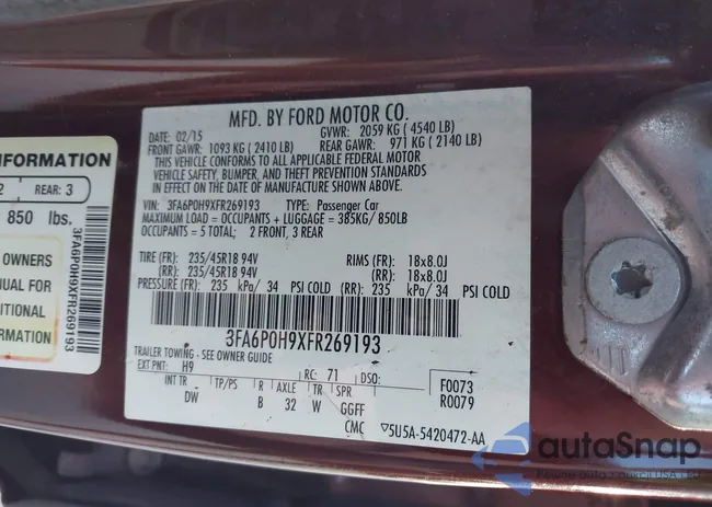 3FA6P0H9XFR269193: 43406046