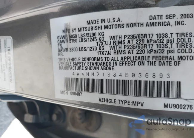 4A4MM21S84E036893: 43406079