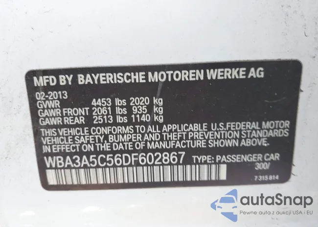 WBA3A5C56DF602867: 43406097