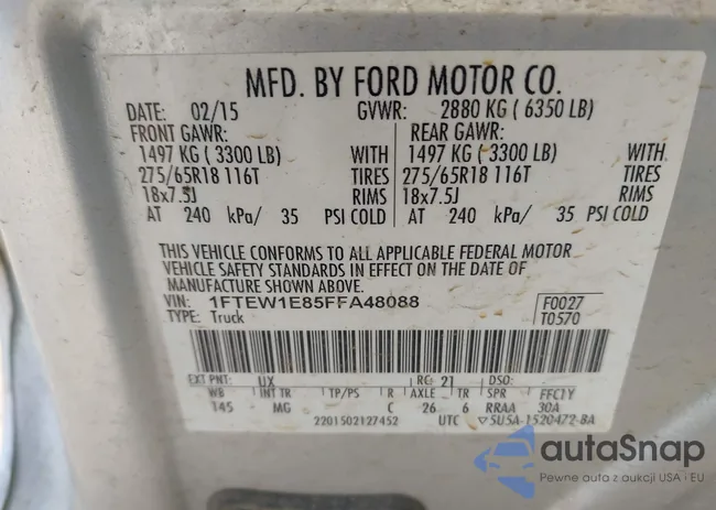 1FTEW1E85FFA48088: 43406109