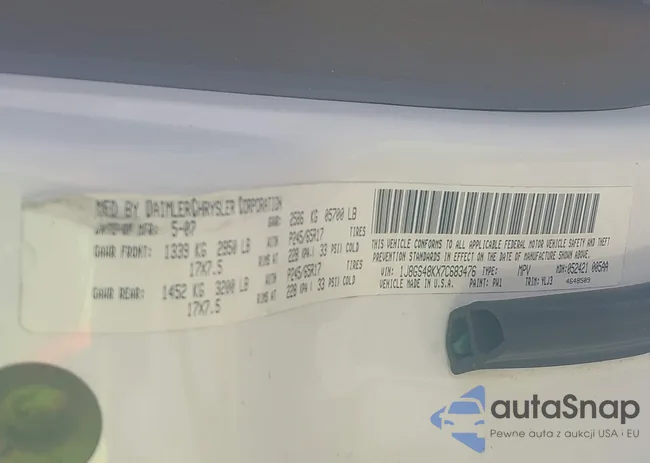 1J8GS48KX7C683476: 43405387