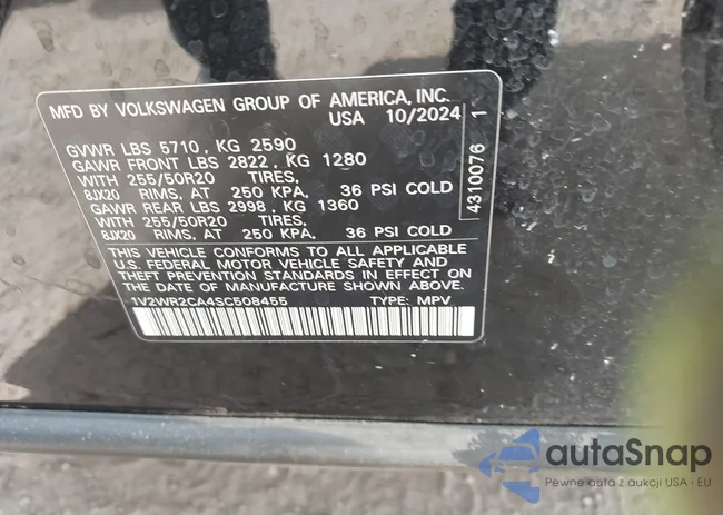 1V2WR2CA4SC508455: 43405405