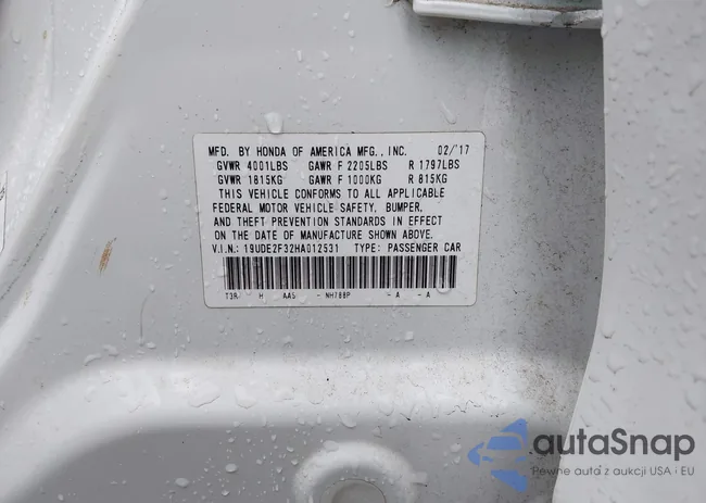 19UDE2F32HA012531: 43405414