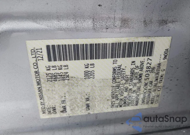 1N4AA6CV2NC503827: 43405484