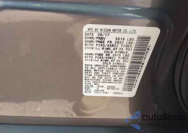 JN8CS1MW3HM415754: 43405520