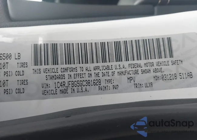 1C4RJFBG5GC381628: 43405525