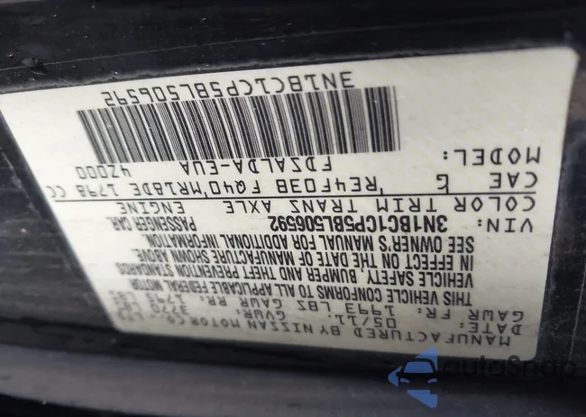 3N1BC1CP5BL506592: 43405527