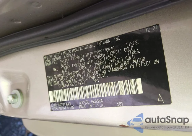 5TDBT44A55S244306: 43405534