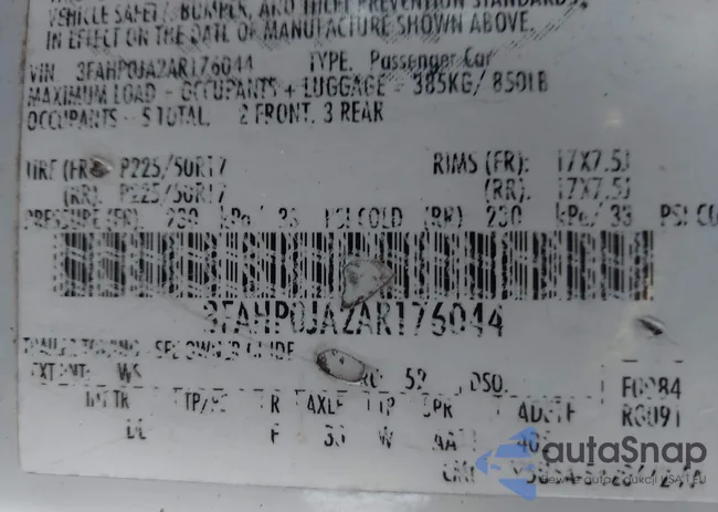 3FAHP0JA2AR176044: 43405564