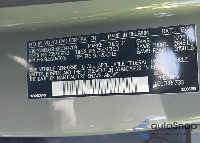 YV4ED3GLXP2044708: 43405570