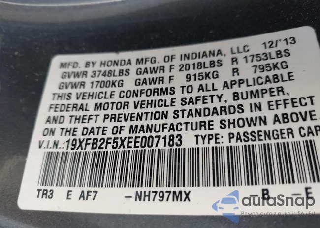 19XFB2F5XEE007183: 43405574