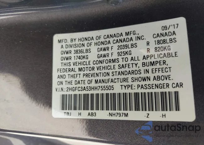 2HGFC3A53HH755505: 43406656