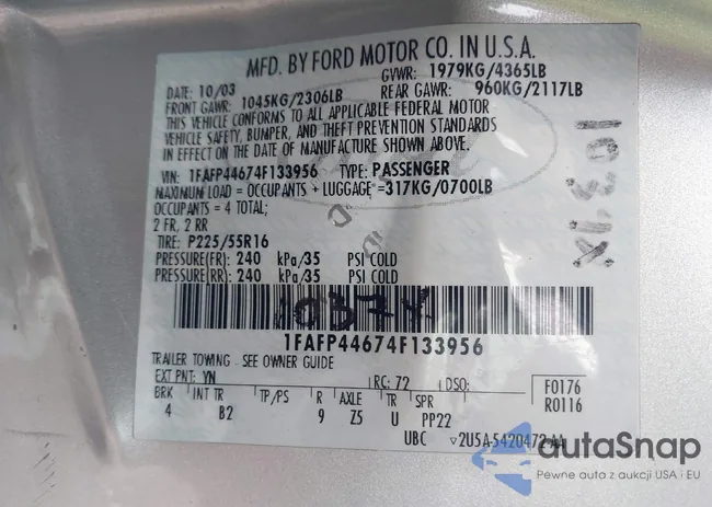 1FAFP44674F133956: 43406690