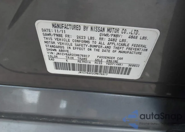 JN1CV6AR2CM676917: 43406696