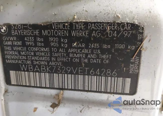 WBABK7329VET64286: 43406805