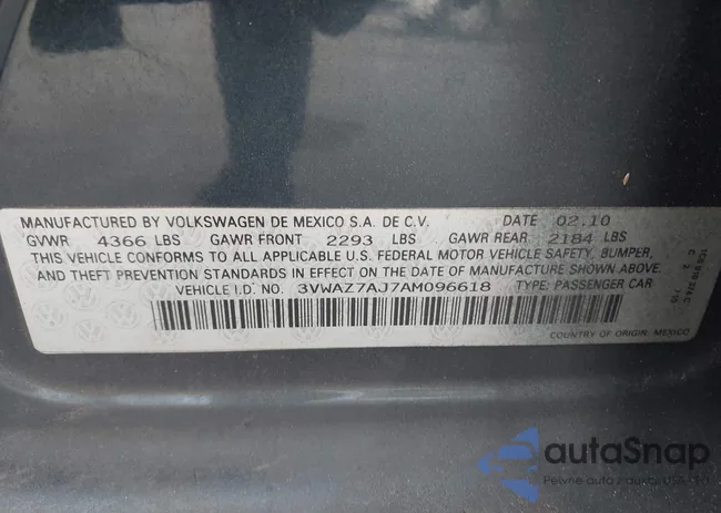 3VWAZ7AJ7AM096618: 43406898