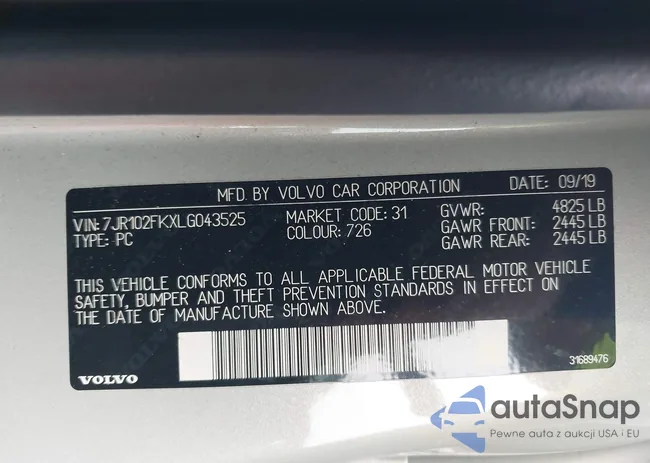 7JR102FKXLG043525: 43407010