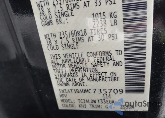 5N1AT3BA0MC735709: 43407031