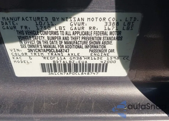 3N1CN7AP0CL848747: 43406219