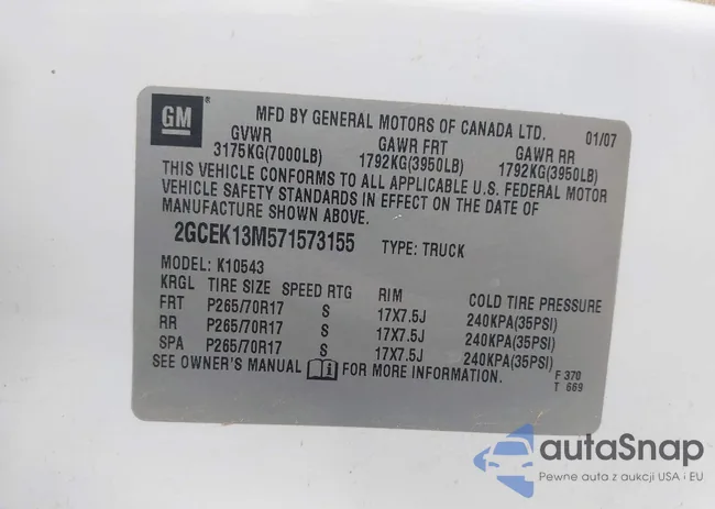 2GCEK13M571573155: 43406231