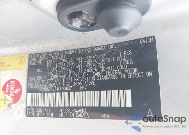 2T2HA31U14C023037: 43406261