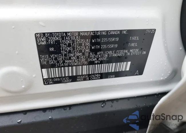 2T3A1RFV9SW592795: 43406348