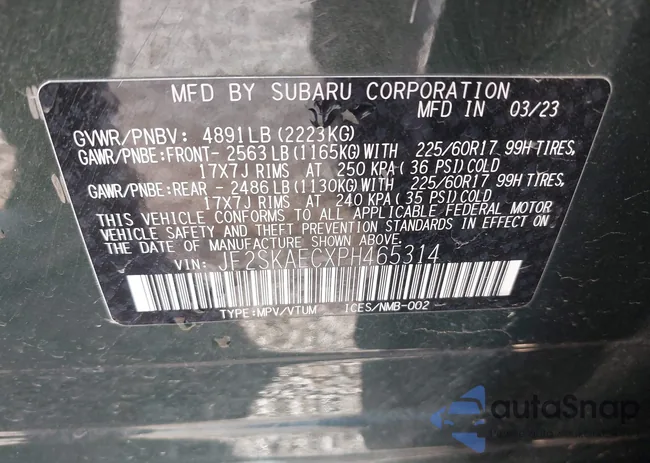 JF2SKAECXPH465314: 43406391