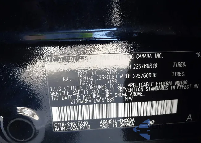 2T3DWRFV1LW051885: 43406401