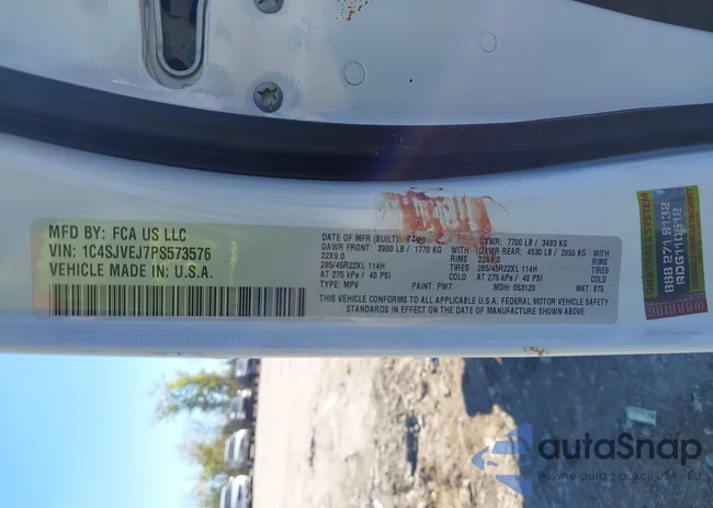 1C4SJVEJ7PS573576: 43406571