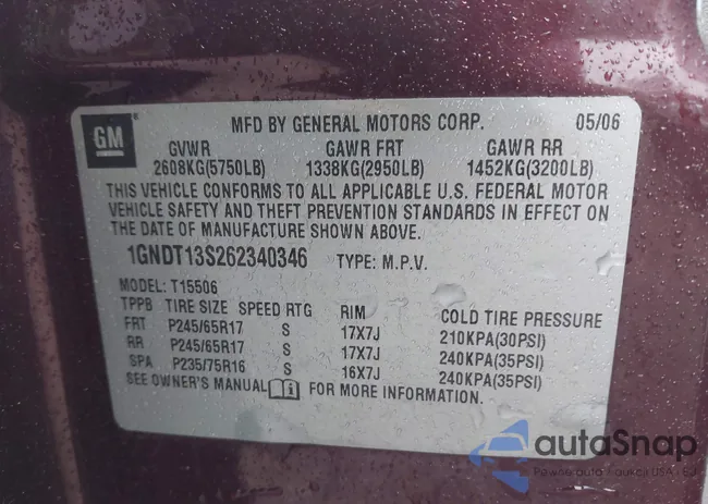 1GNDT13S262340346: 43407630