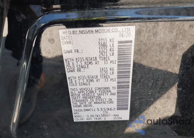 5N1DL0MM7LC535962: 43407657