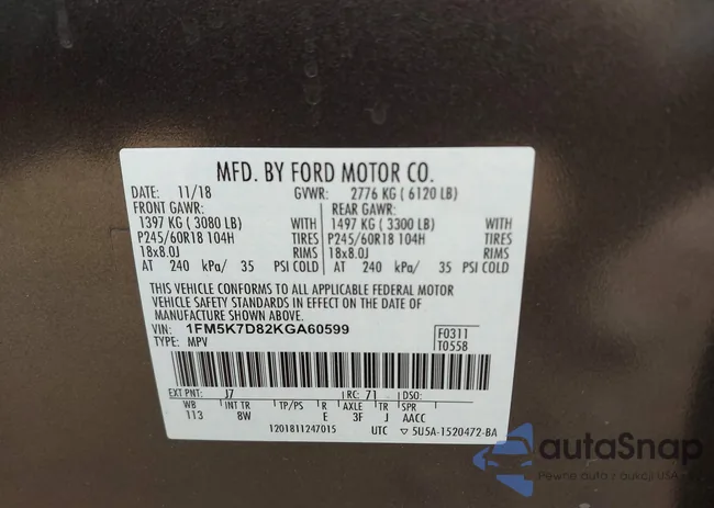 1FM5K7D82KGA60599: 43407734