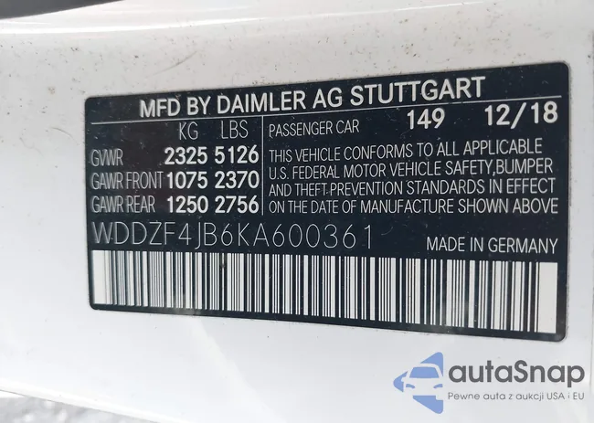 WDDZF4JB6KA600361: 43407820