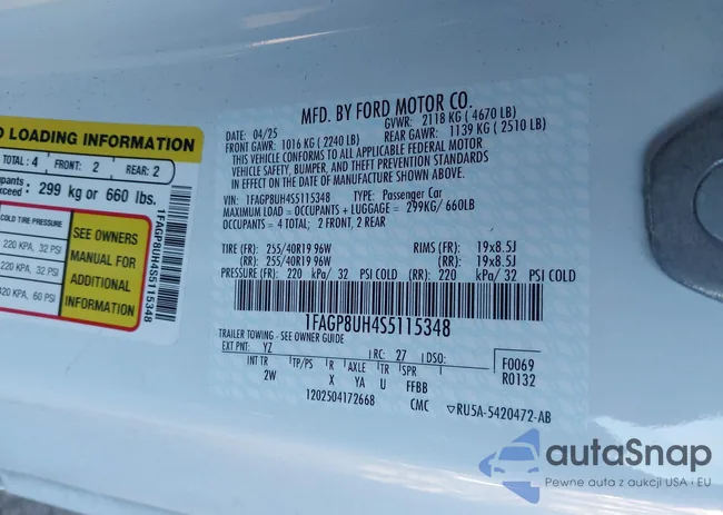 1FAGP8UH4S5115348: 43407861