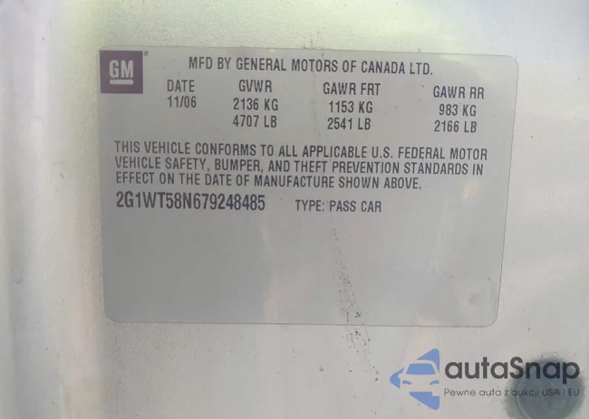 2G1WT58N679248485: 43407887