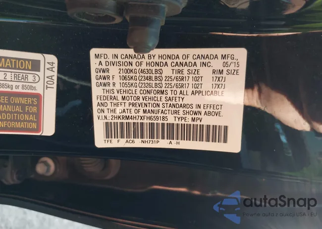 2HKRM4H7XFH659185: 43407897