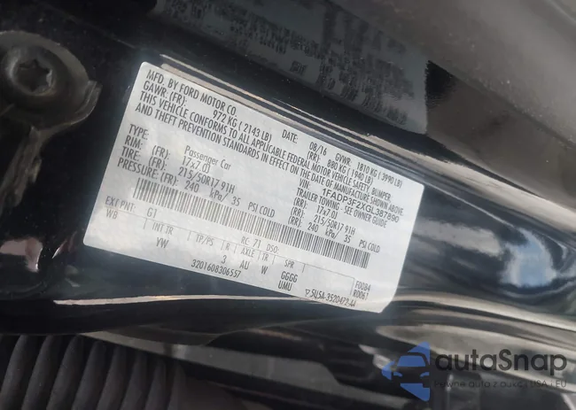 1FADP3F2XGL387890: 43407912