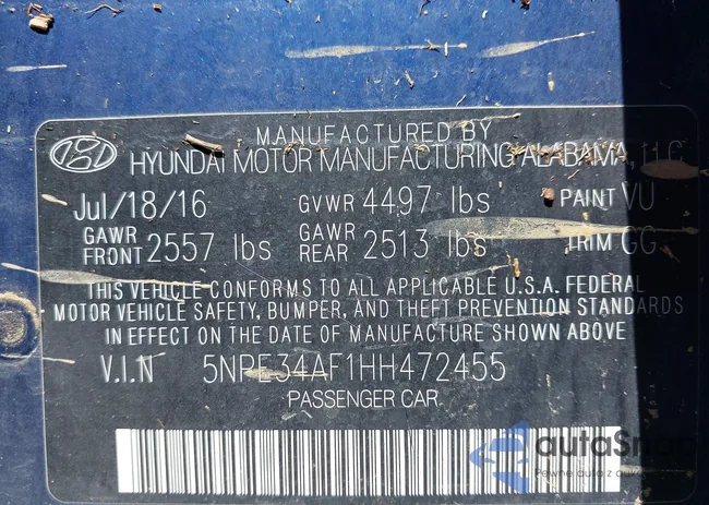 5NPE34AF1HH472455: 43407963