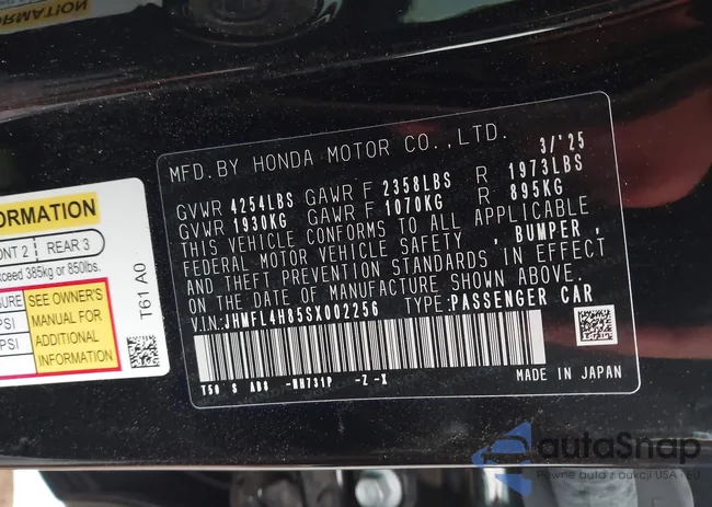 JHMFL4H85SX002256: 43407969