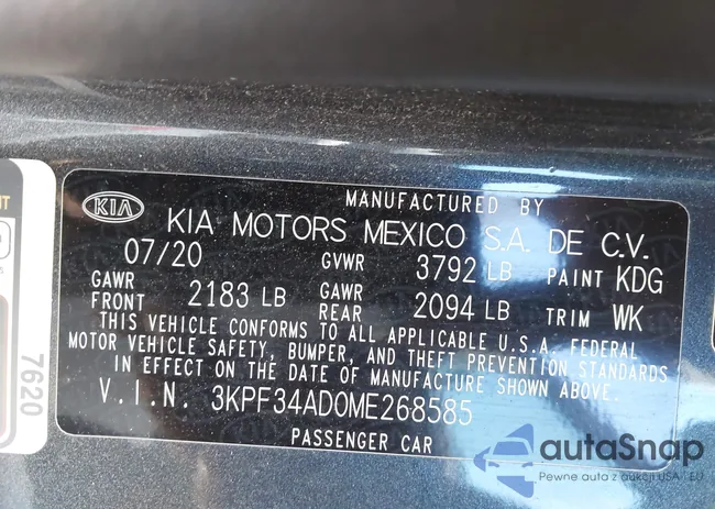 3KPF34AD0ME268585: 43407985