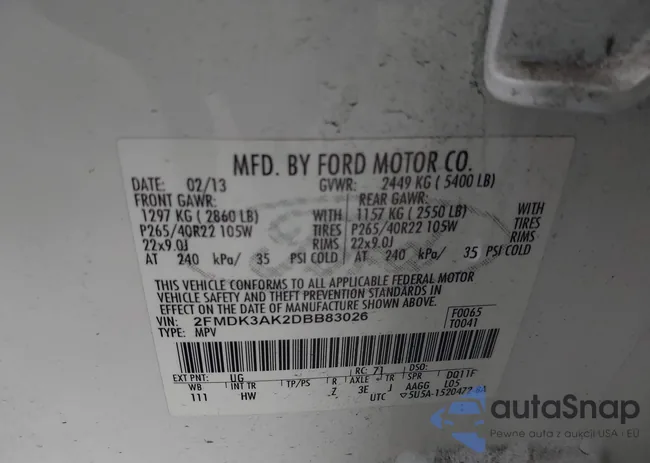 2FMDK3AK2DBB83026: 43408028