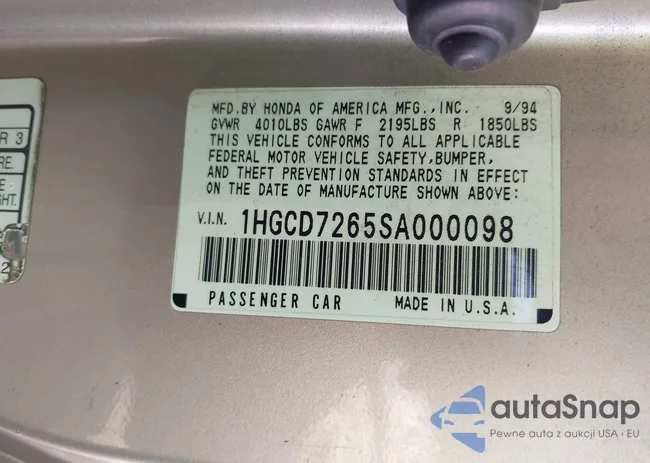 1HGCD7265SA000098: 43408073