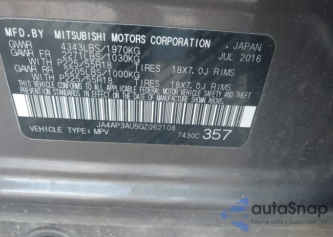 JA4AP3AU5GZ062108: 43407214